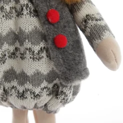 Elsa Cute Christmas Dress up Ornament in Grey Knit Dress Christmas Figurines|