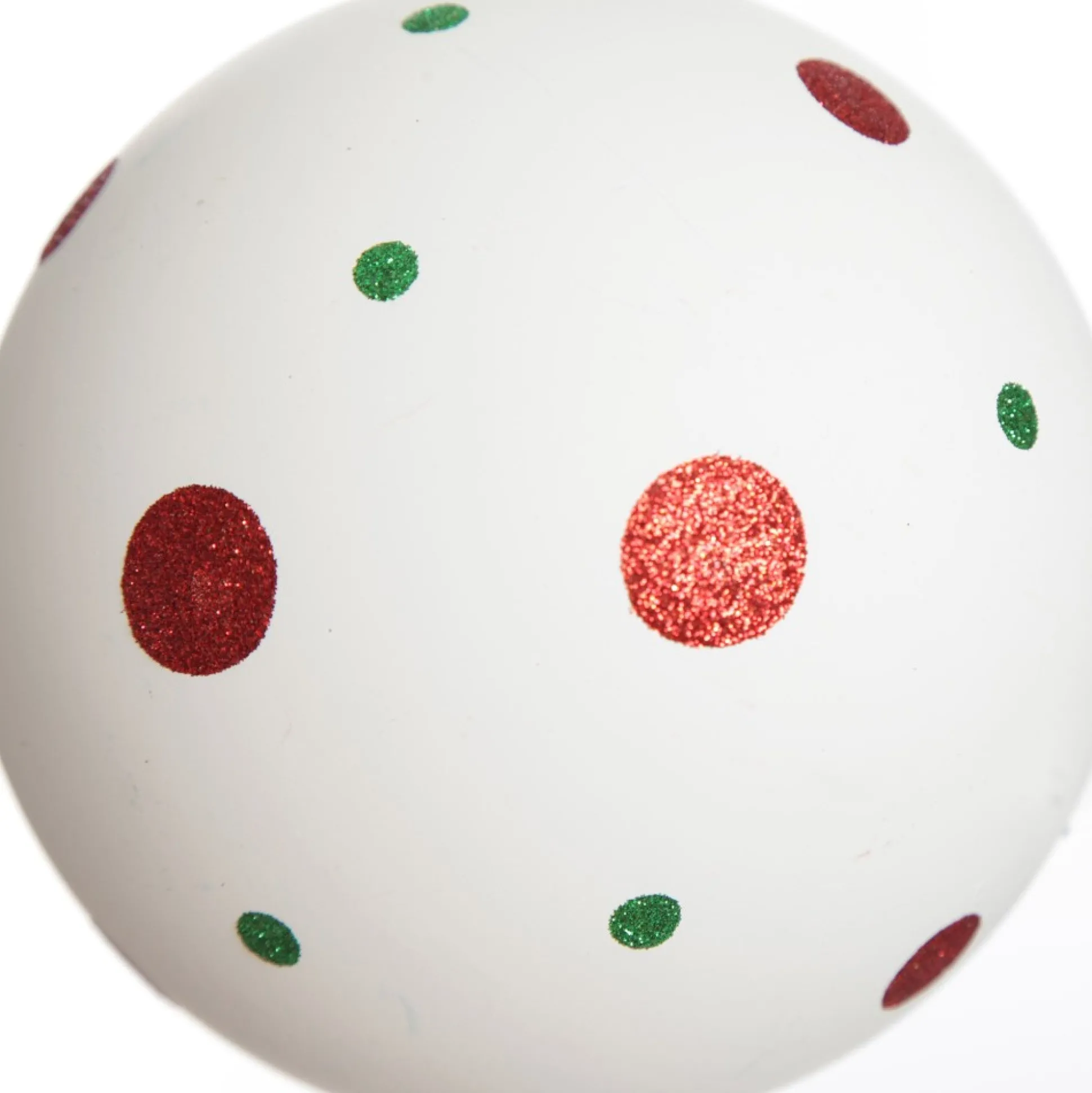 Extra Large White Christmas Bauble with Red and Green Dots Decorative Christmas Baubles|