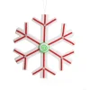 Extra Large White Snowflake with Red Lolly Trim Snowflakes And Stars|