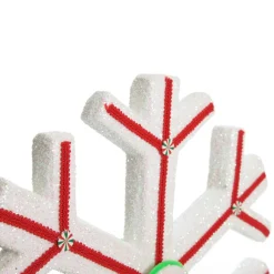 Extra Large White Snowflake with Red Lolly Trim Snowflakes And Stars|