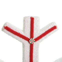 Extra Large White Snowflake with Red Lolly Trim Snowflakes And Stars|