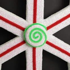 Extra Large White Snowflake with Red Lolly Trim Snowflakes And Stars|