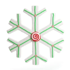 Extra Large White Snowflake with Mint Green Lolly Trim Snowflakes And Stars|