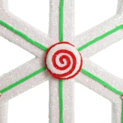 Extra Large White Snowflake with Mint Green Lolly Trim Snowflakes And Stars|