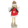 Fabric Standing Angel Star - Red Dress Christmas Angels|