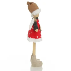 Fabric Standing Angel Star - Red Dress Christmas Angels|