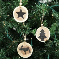 Farmhouse Tree Decorations - Set of 6 Christmas Tree Decorations|