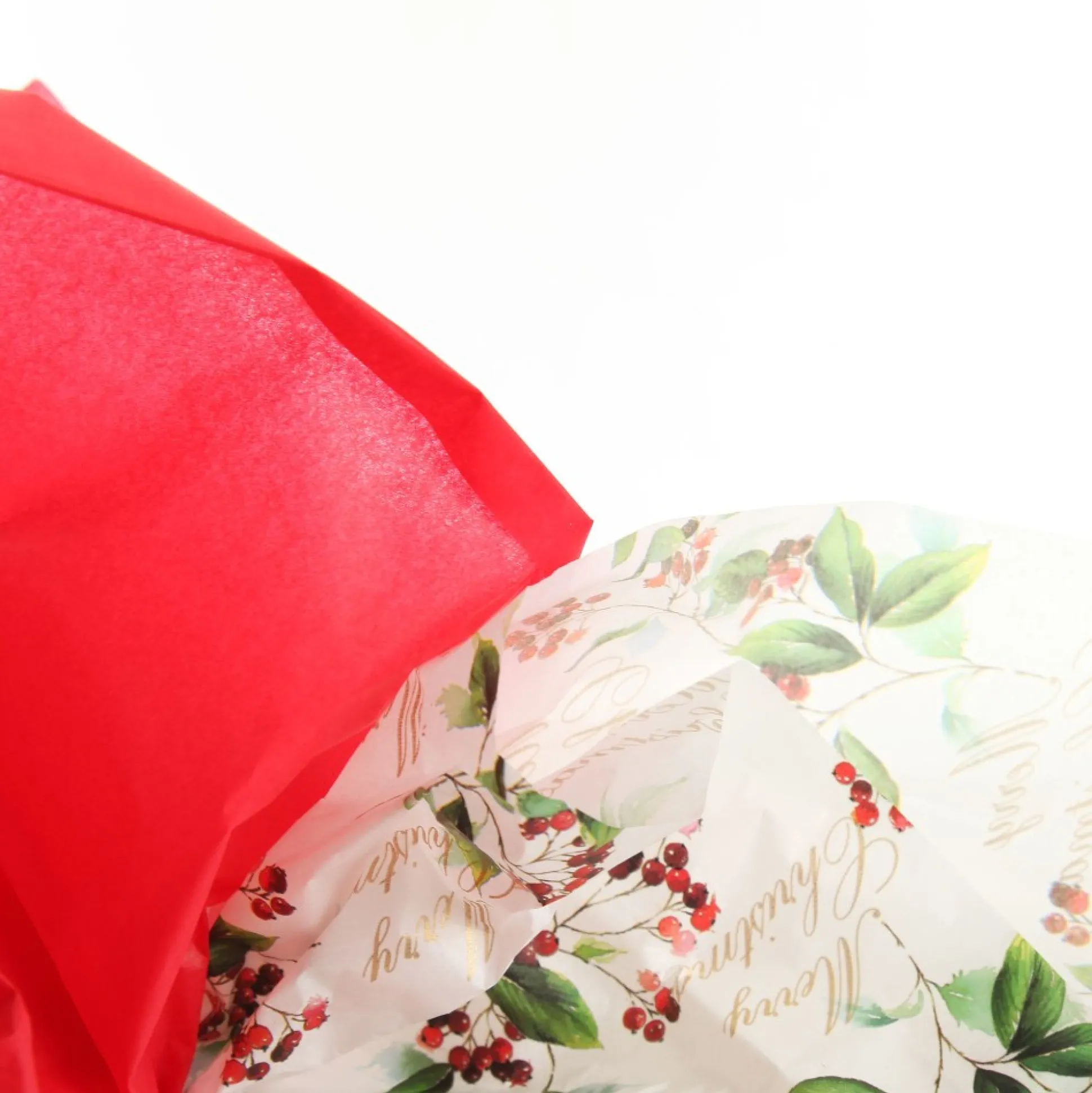 Floral Merry Christmas and Red Tissue Paper Wrap 10 Pack Gift Wrap, Boxes, Bags & Tags|