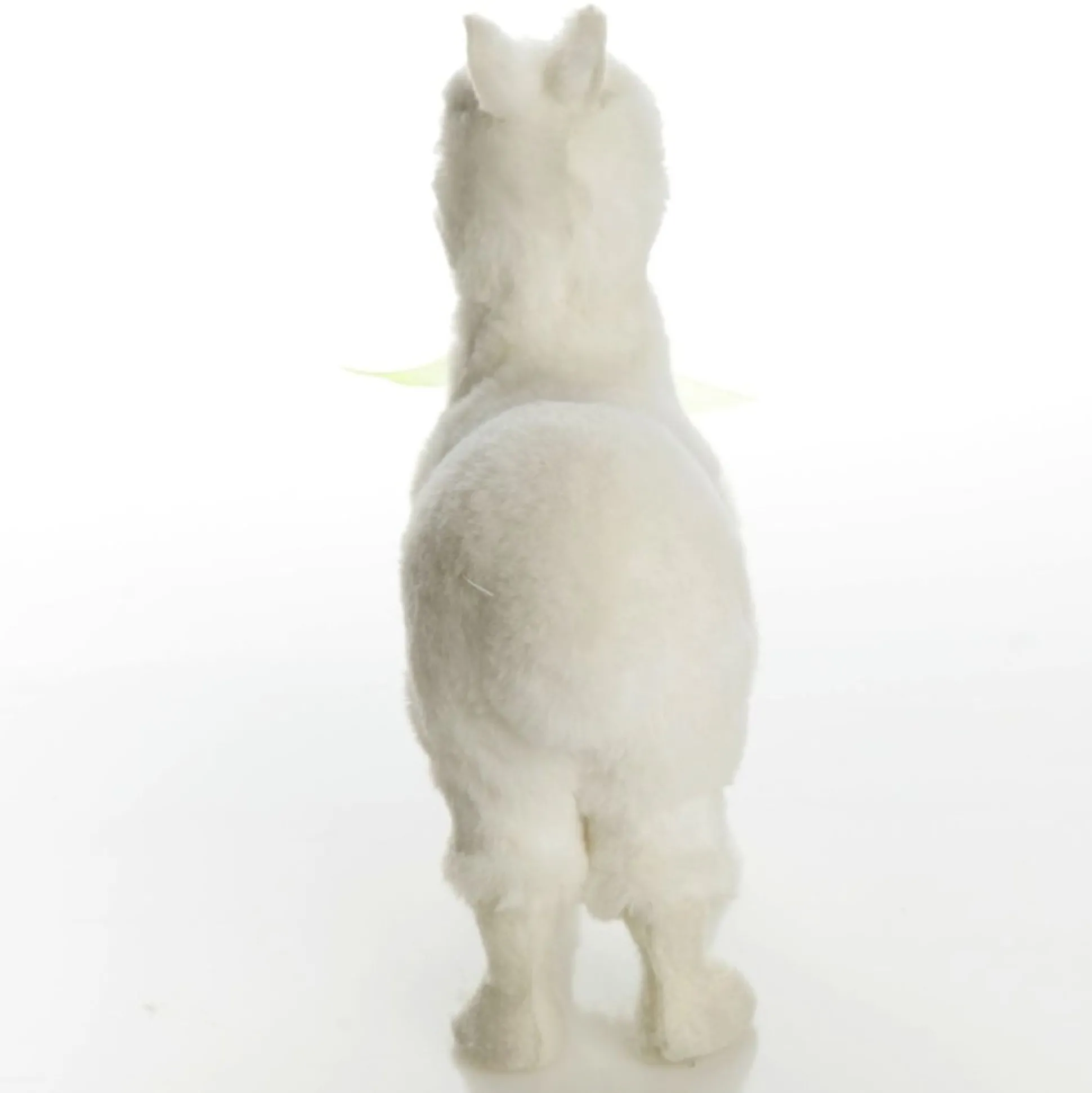 Fluffy White Llama with Green Bow Christmas Birds And Animals|