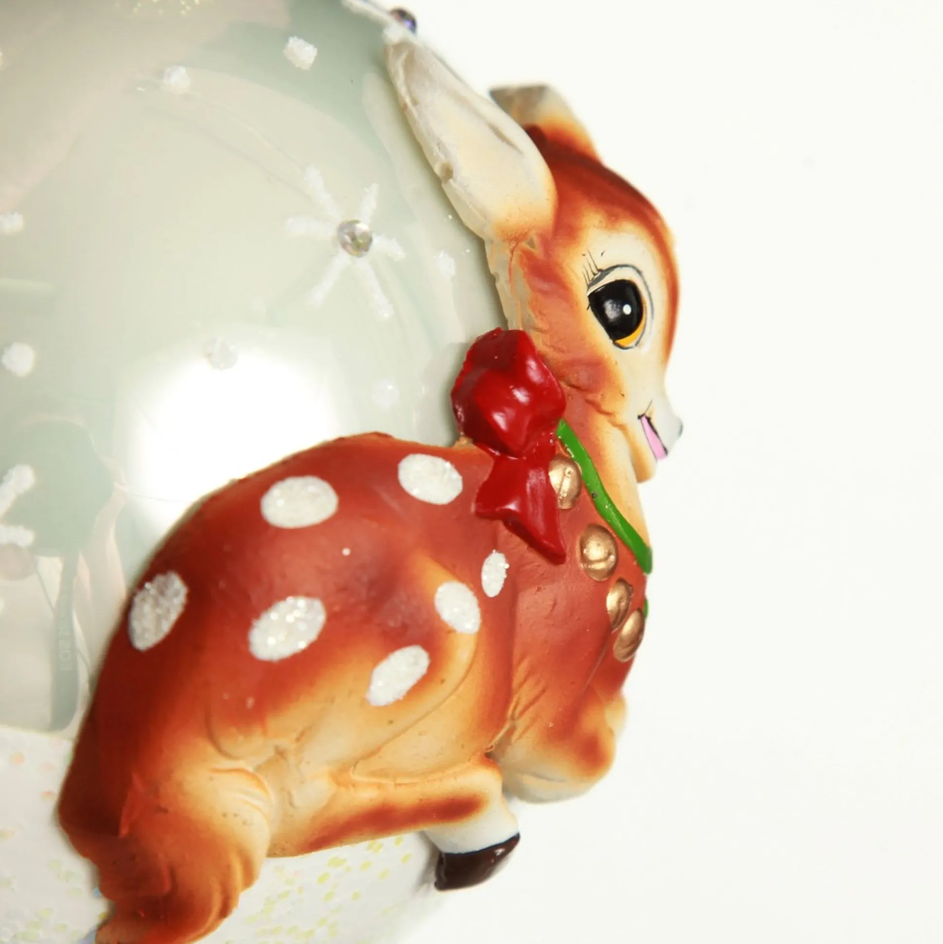 Frosted Glass 3D Bambi Christmas Bauble Hand Painted Baubles|