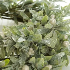 Frosted Green Leaf Christmas Wreath with White Berries Christmas Wreaths|