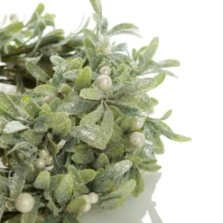 Frosted Green Leaf Christmas Wreath with White Berries Christmas Wreaths|