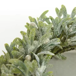 Frosted Green Leaf Christmas Wreath with White Berries Christmas Wreaths|