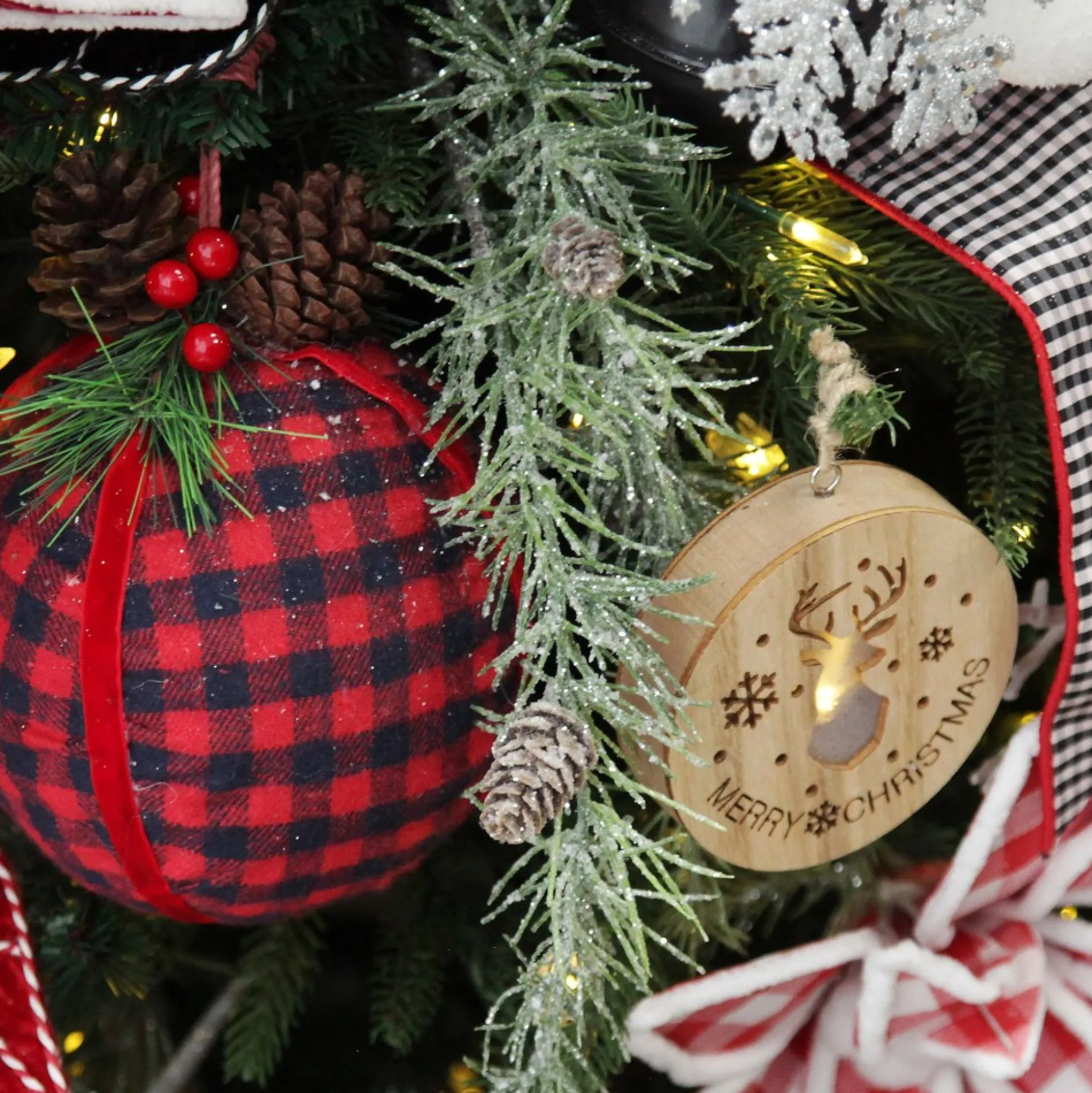 Frosted Pine with Pinecones Hanging Spray Christmas Sprays|