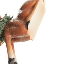 Frosted Retro Bambi Christmas Ornaments with Trees - Set of 2 Christmas Birds And Animals|