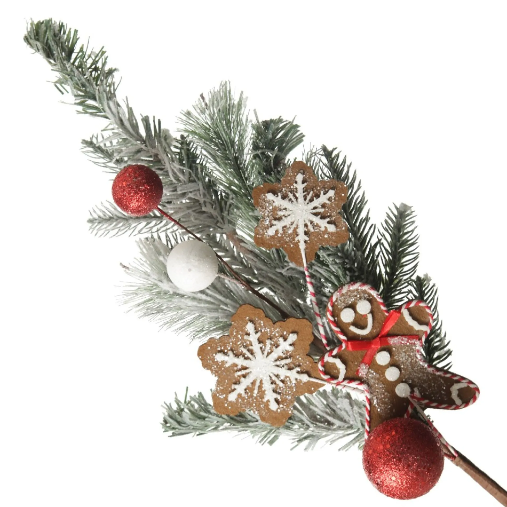 Gingerbread Flocked Christmas Spray Christmas Sprays|