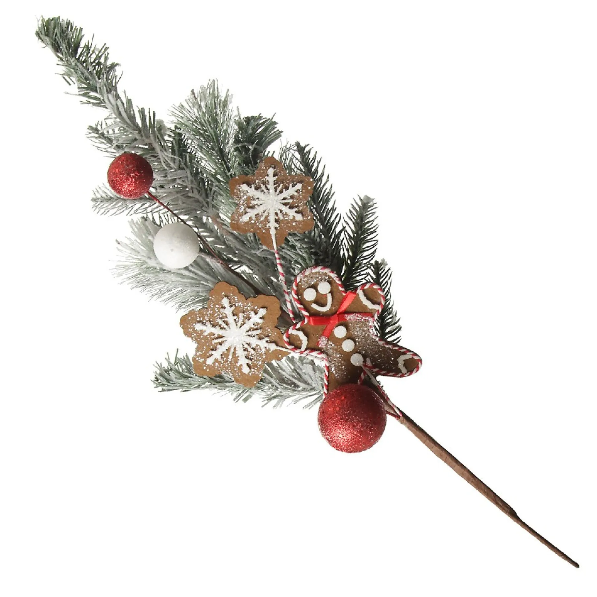 Gingerbread Flocked Christmas Spray Christmas Sprays|