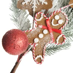 Gingerbread Flocked Christmas Spray Christmas Sprays|