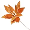 Gingerbread Poinsettia Flower Stem Christmas Flowers|