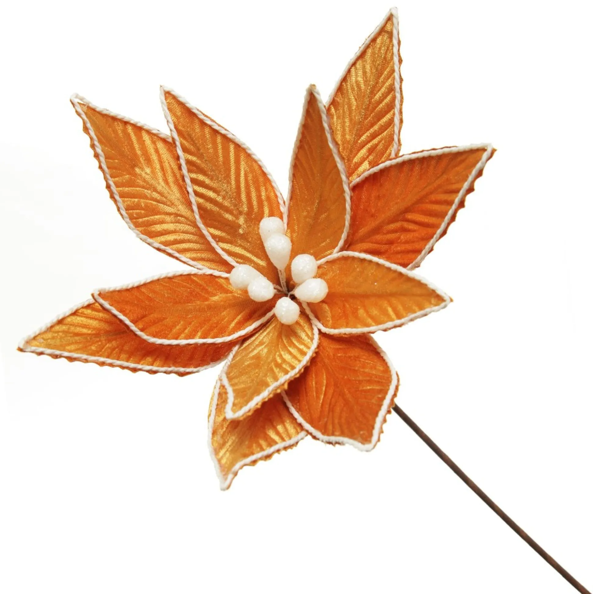 Gingerbread Poinsettia Flower Stem Christmas Flowers|