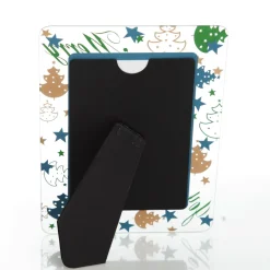 Glass Christmas Photo Frame - Gold and Green Trees Christmas Gifts|