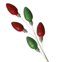 Glitter Light Bulb Christmas Tree Pick Christmas Tree Picks|