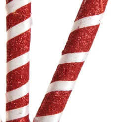 Glittered Red and White Candy Cane Pick - Pack of 3 Christmas Craft Supplies|