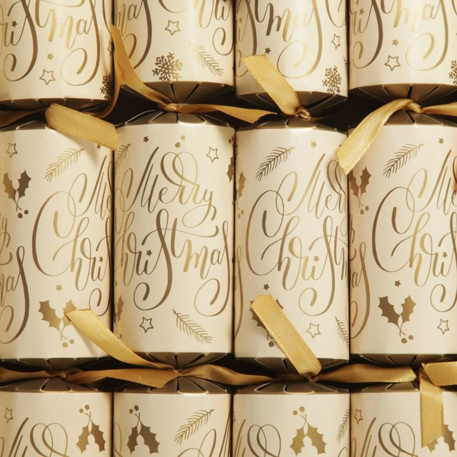 Gold and White Merry Christmas Script Bon Bons Christmas Bon Bons|