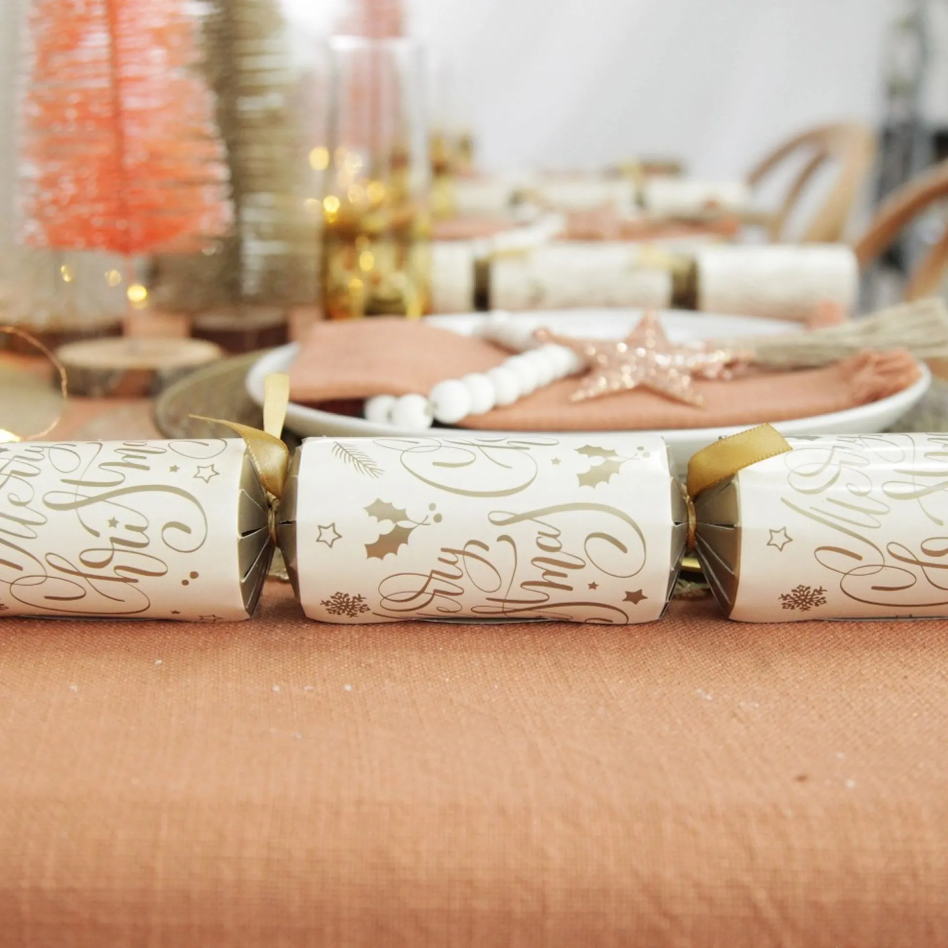 Gold and White Merry Christmas Script Bon Bons Christmas Bon Bons|