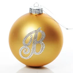 Gold Bling Monogram Christmas Bauble Personalised Baubles|