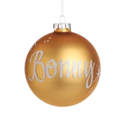 Gold Bling Monogram Christmas Bauble Personalised Baubles|