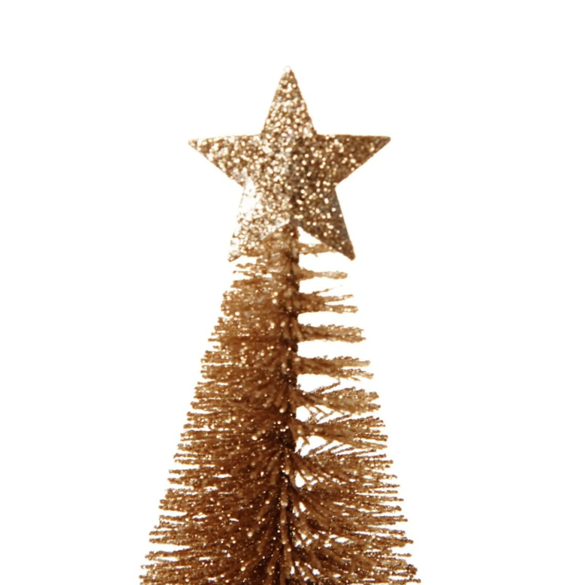 Gold Bottle Brush Tree - Small Set of 2 Table Top Christmas Trees|