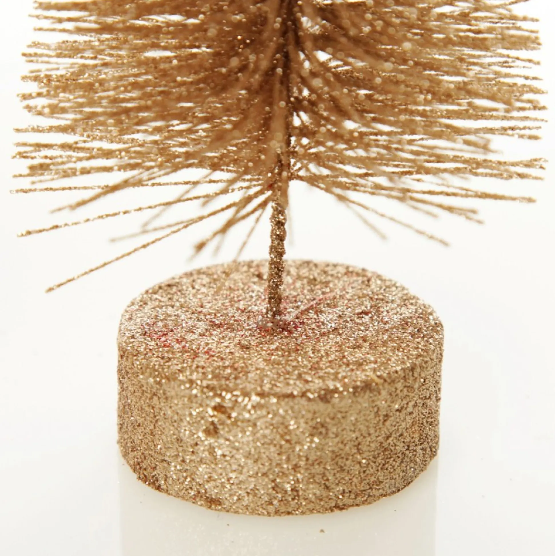 Gold Bottle Brush Tree - Small Set of 2 Table Top Christmas Trees|