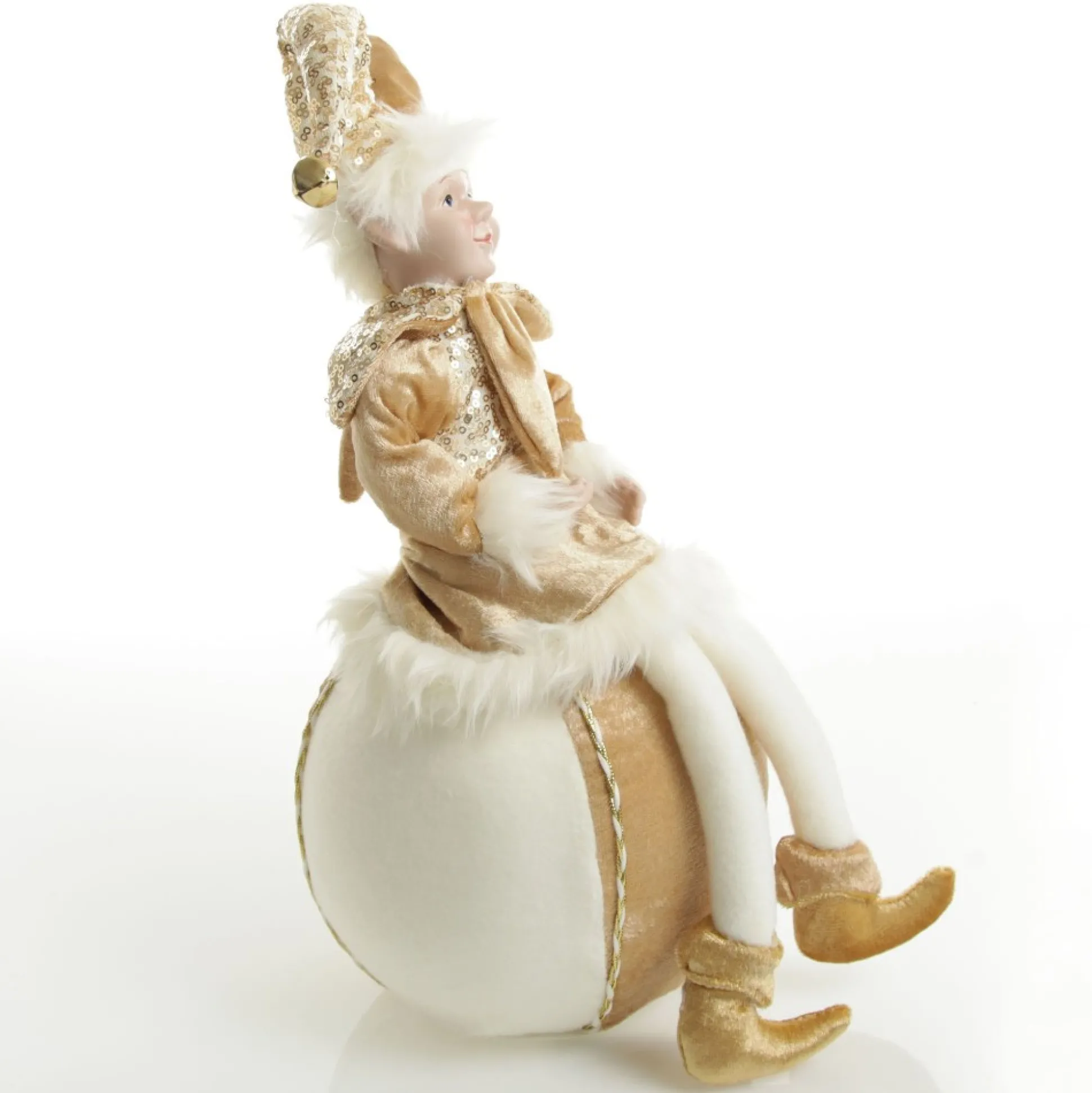 Gold Elf on Bauble Christmas Ornament Christmas Elves And Fairies|