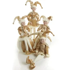 Gold Elf on Bauble Christmas Ornament Christmas Elves And Fairies|