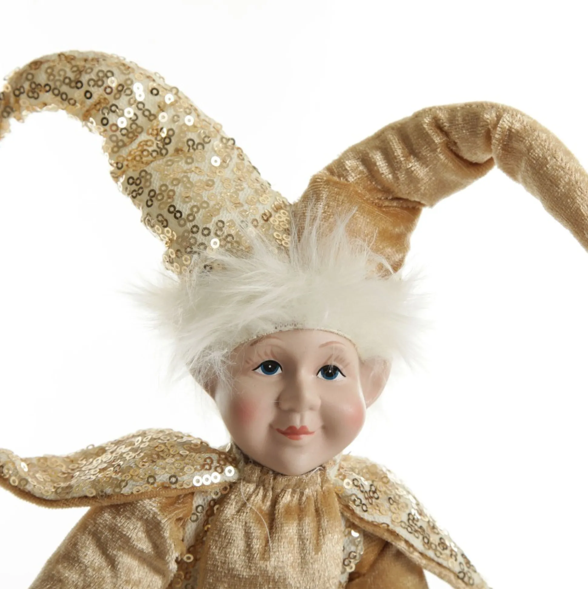 Gold Elf on Bauble Christmas Ornament Christmas Elves And Fairies|