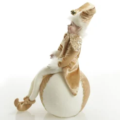 Gold Elf on Bauble Christmas Ornament Christmas Elves And Fairies|