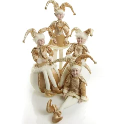 Gold Elf on Bauble Christmas Ornament Christmas Elves And Fairies|