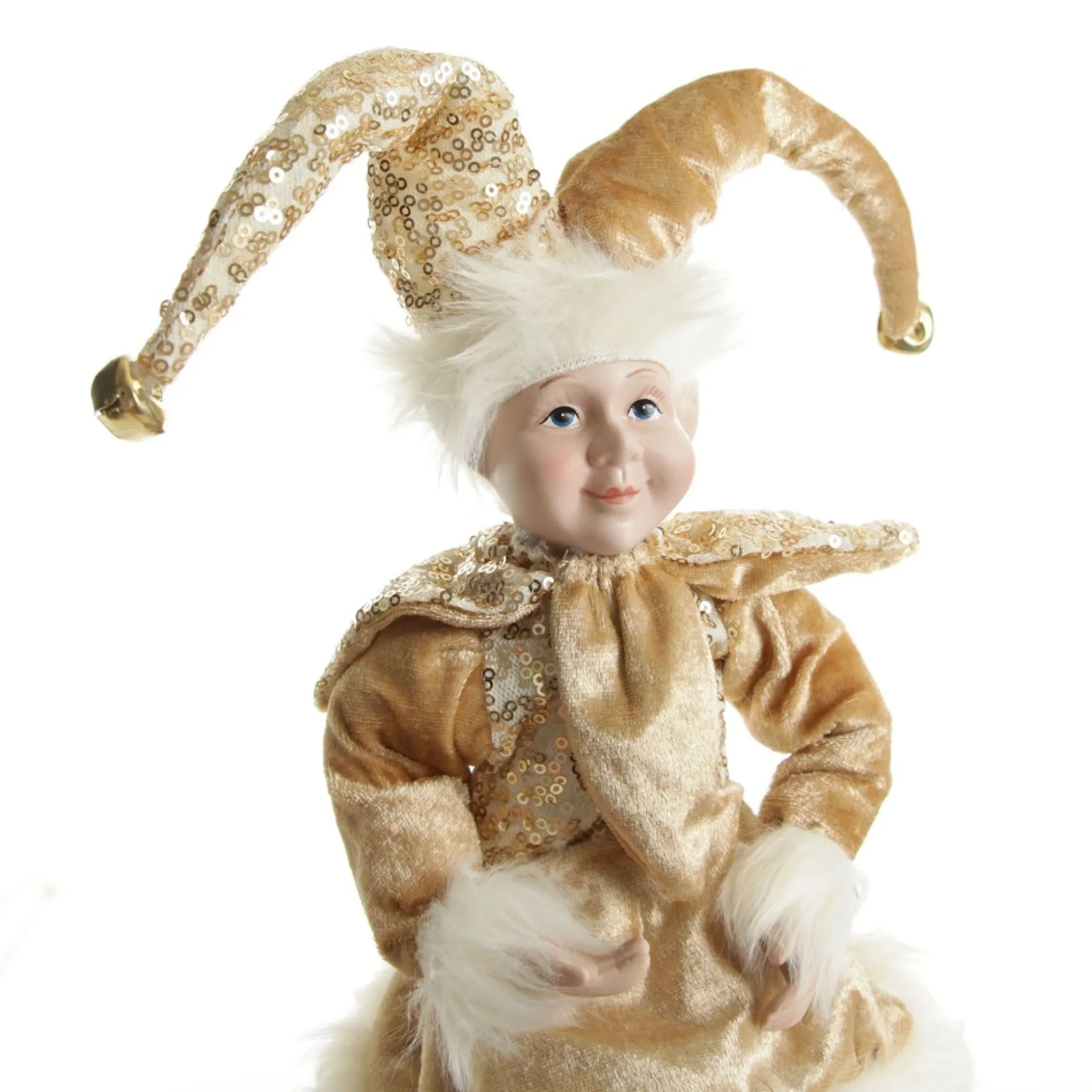 Gold Elf on Bauble Christmas Ornament Christmas Elves And Fairies|