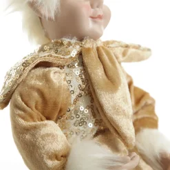 Gold Elf on Bauble Christmas Ornament Christmas Elves And Fairies|