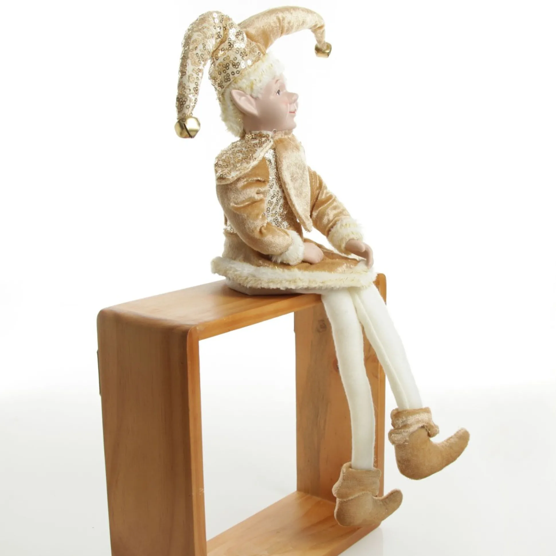 Gold Elf Sitting Christmas Ornament Christmas Elves And Fairies|