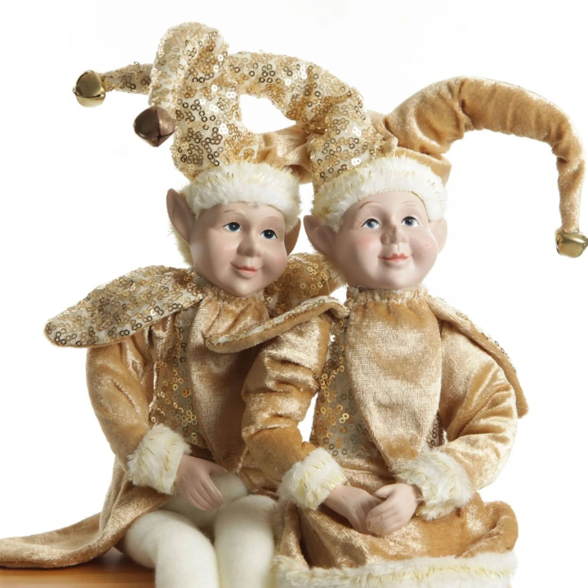 Gold Elf Sitting Christmas Ornament Christmas Elves And Fairies|