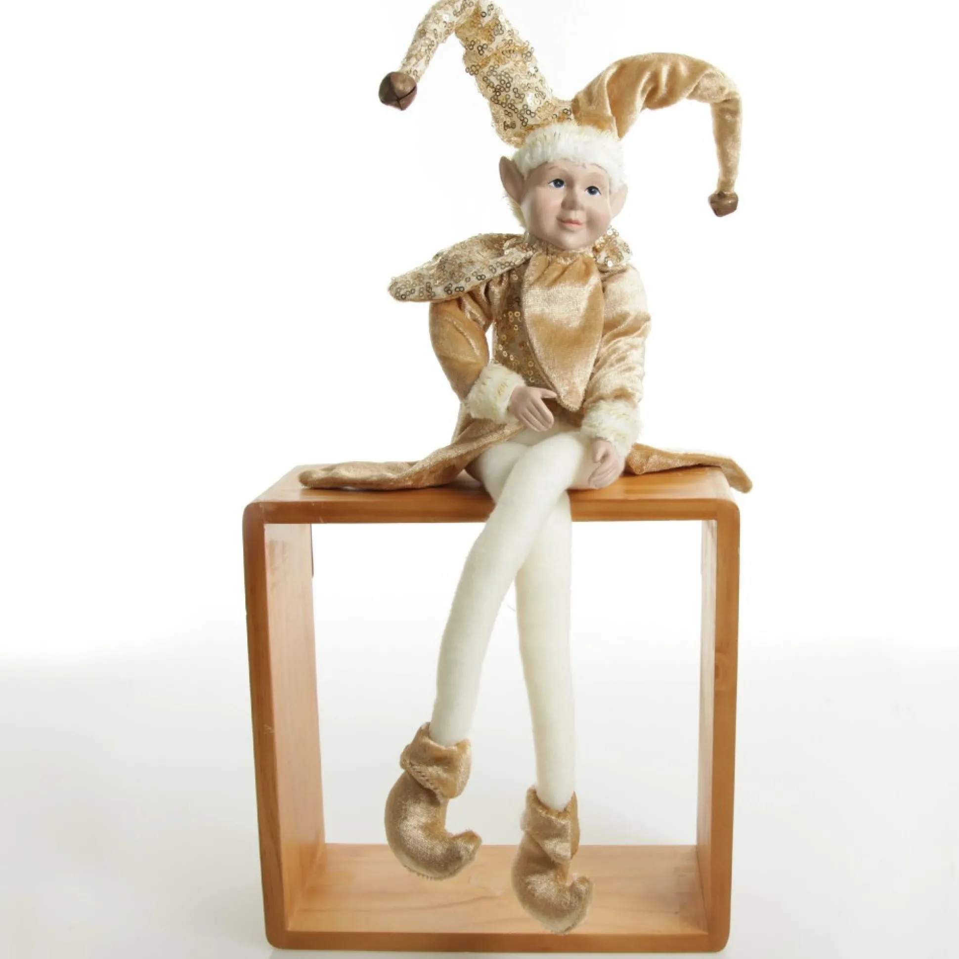 Gold Elf Sitting Christmas Ornament Christmas Elves And Fairies|