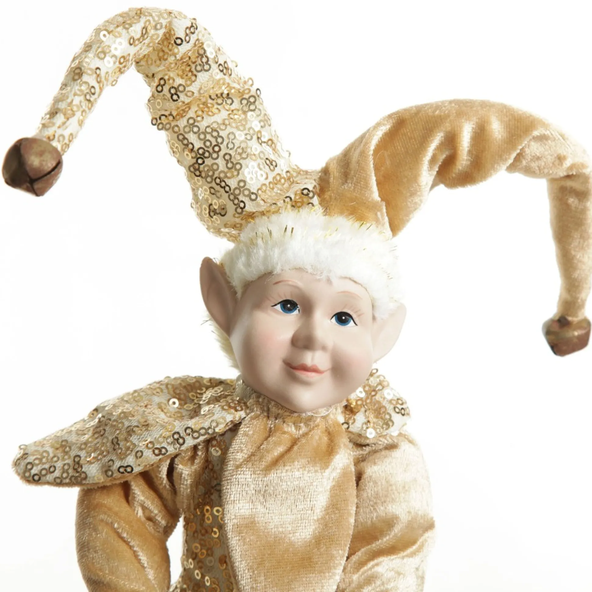 Gold Elf Sitting Christmas Ornament Christmas Elves And Fairies|