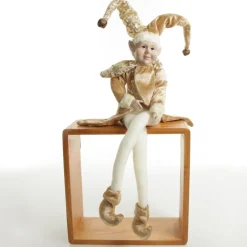 Gold Elf Sitting Christmas Ornament Christmas Elves And Fairies|