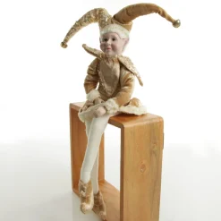 Gold Elf Sitting Christmas Ornament Christmas Elves And Fairies|