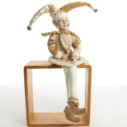 Gold Elf Sitting Christmas Ornament Christmas Elves And Fairies|