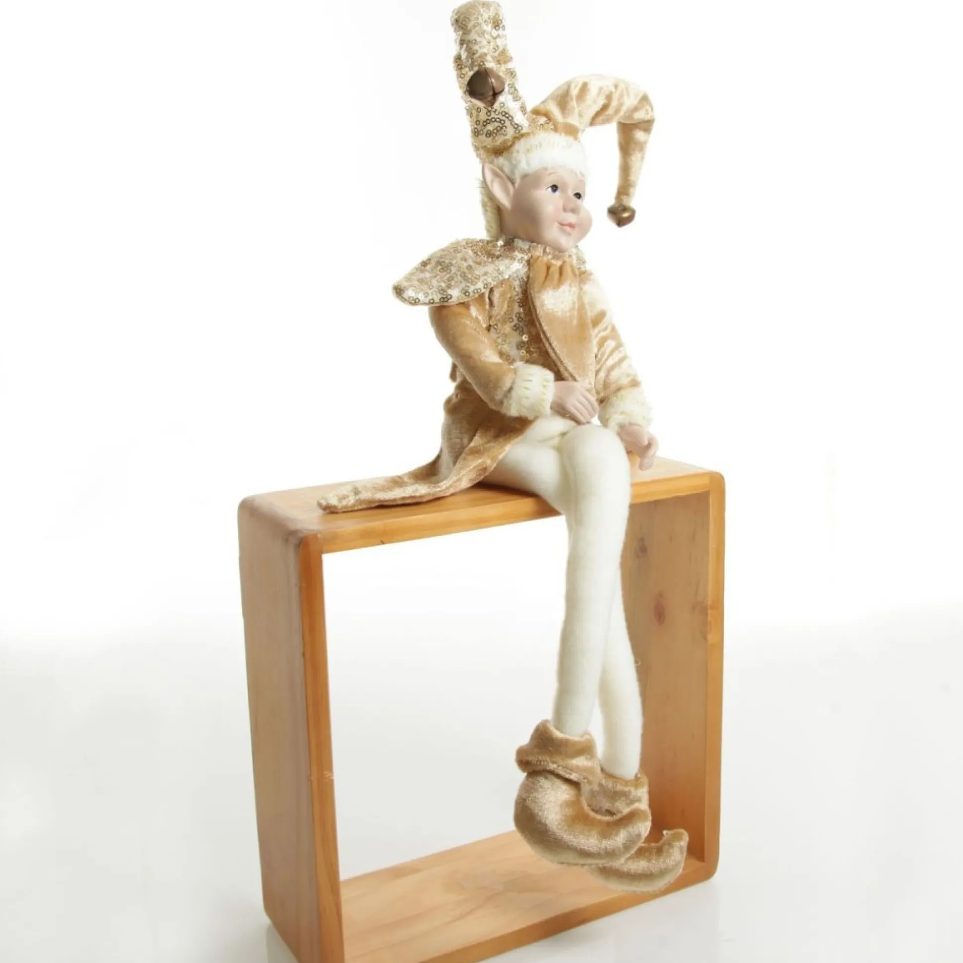 Gold Elf Sitting Christmas Ornament Christmas Elves And Fairies|