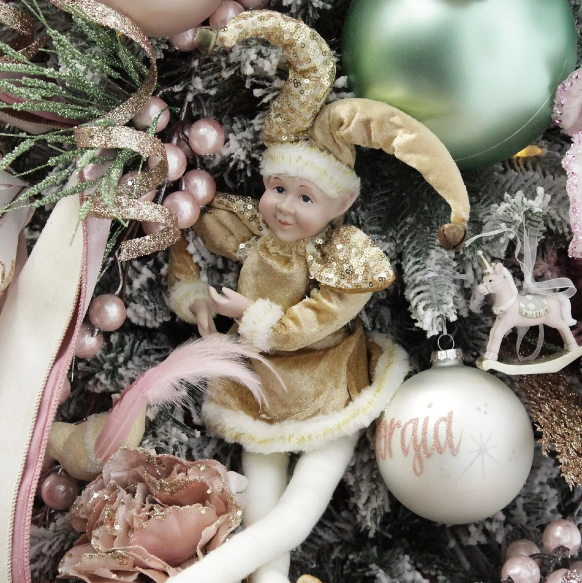 Gold Elf Sitting Christmas Ornament Christmas Elves And Fairies|