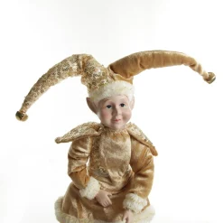 Gold Elf Sitting Christmas Ornament Christmas Elves And Fairies|